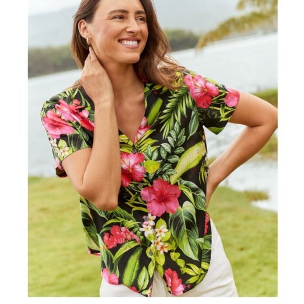 Tommy Bahama Grand Villa Talulla Silk Camp Shirt Large